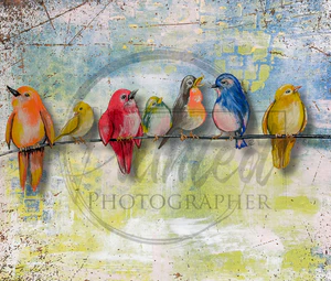 feathered friends with background