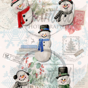 Snowman Collage Decoupage Paper