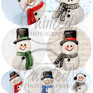 Snowman Ornament Set Decoupage Paper