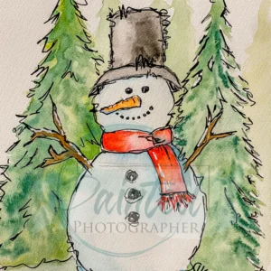 Jolly Snowman Watercolor Rice Paper