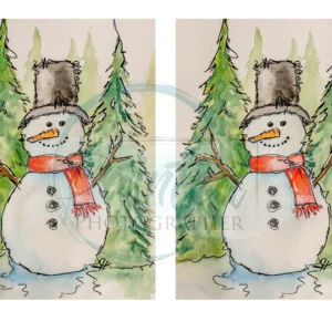 Jolly Snowman Watercolor Rice Paper