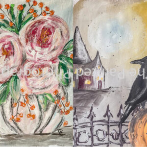 Pink Roses Spooky Night – Rice Decoupage Paper