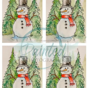 Jolly Snowman Watercolor Rice Decoupage Paper (4 Designs)