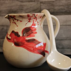 Ceramic Pitcher & Ladle with Angle & Berries