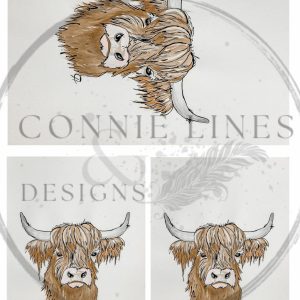 Highland Cow Gilbert Multiple Rice Paper (Decoupage Paper)